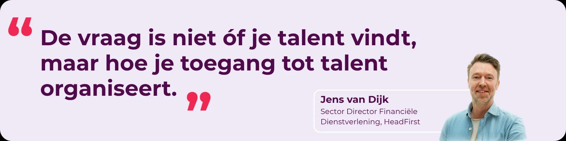 Quote van Sector Director: "De vraag is niet óf je talent vindt, maar hoe je toegang tot talent organiseert."